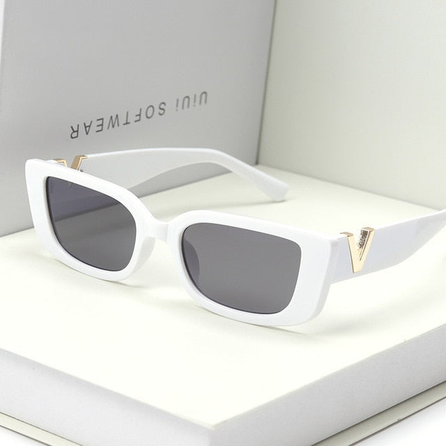 Retro Small Frame Cat Eye Sunglasses for Women 2021 Luxury V Sun Glasses Men Fashion Jelly Sunglasses with Metal Hinges