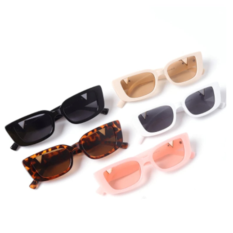 Retro Small Frame Cat Eye Sunglasses for Women 2021 Luxury V Sun Glasses Men Fashion Jelly Sunglasses with Metal Hinges
