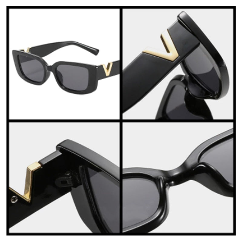 Retro Small Frame Cat Eye Sunglasses for Women 2021 Luxury V Sun Glasses Men Fashion Jelly Sunglasses with Metal Hinges