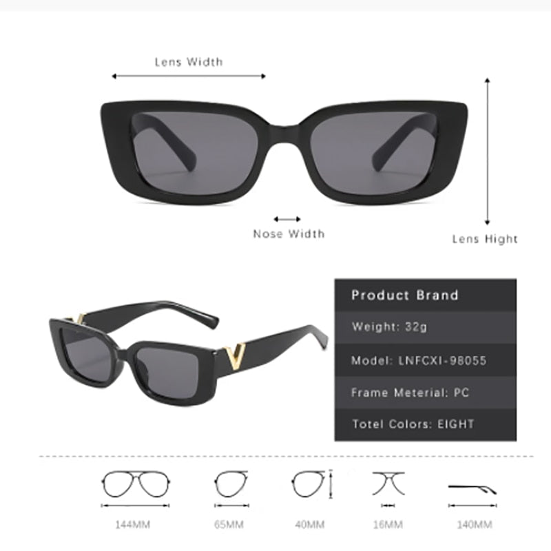 Retro Small Frame Cat Eye Sunglasses for Women 2021 Luxury V  Sun Glasses Men Fashion Jelly Sunglasses with Metal Hinges